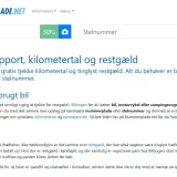 Logo NUMMERPLADE.NET, pole rejestracyjne i pole numeru VIN.