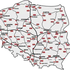 Płatne odcinki A2 - Mapa bramek poboru opłat